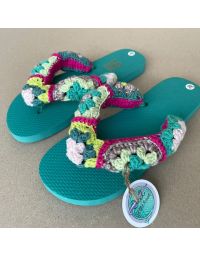 Colourful Green Crochet Flip-Flop (Available In Sizes)