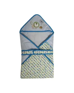 Nova Home Flower Paradise Baby Blanket - 100% Cotton - Blue