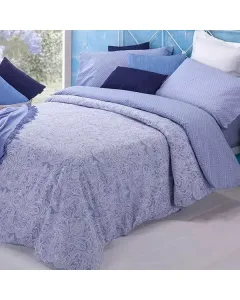 Manterol "Summer" Duvet Cover Set - 100% Cotton - Single/Twin - 3 Pcs - Light Blue (082 - 08)