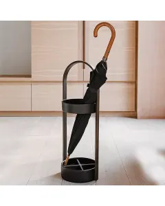 Umbra "Hub" Umbrella Stand - Black & Walnut