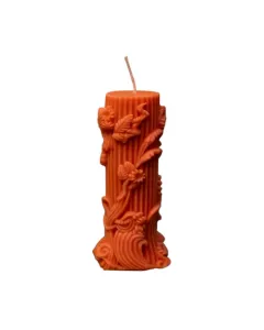 Striped Rose Candle - 85 g - Orange