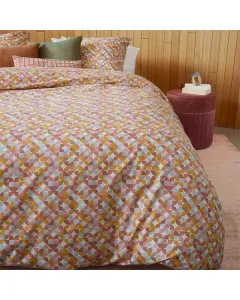 Bedding House Retro Grid Duvet Cover Set - 100% Cotton - Red (Available in sizes) available at The Scout - Amman, Jordan