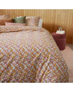 Bedding House Retro Grid Duvet Cover Set - 100% Cotton - King/Super King - 3 Pcs - Red available at The Scout - Amman, Jordan