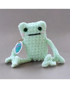 Fluffy Crochet Medium-sized Frog Plushy