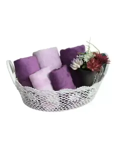 Nova Home Cotton Crochet Basket 48x33x15cm - White