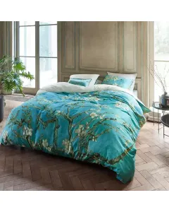 Van Gogh Almond Blossom Duvet Cover Set - 100% Cotton Satin/ 220 Thread Count - King/Super King - 3 Pcs - Blue available at The Scout - Amman, Jordan