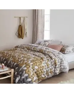 Bedding House Warmly Duvet Cover Set - 100% Cotton - Ochre (Available in sizes) available at The Scout - Amman, Jordan