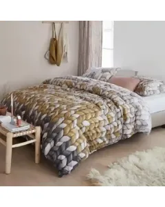 Bedding House Warmly Duvet Cover Set - 100% Cotton - Queen - 3 Pcs - Ochre available at The Scout - Amman, Jordan