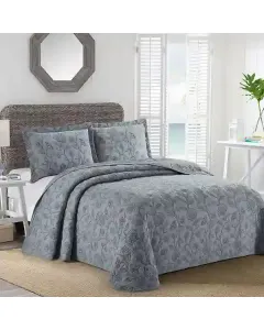 Nova Home "Charlotte" Embroidered Bed Spread Set - 3 Pcs/ %100 Cotton - King - Grey  available at The Scout - Amman, Jordan