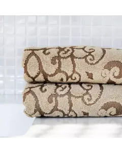 Nova Home Damasque Towel/ 100% Cotton - Beige available at The Scout - Amman, Jordan