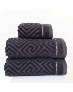 Nova Home Versace Towel/ 100% Cotton/ 50x90 cm - Antharcite available at The Scout - Amman, Jordan