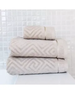 Nova Home Versace Towel/ 100% Cotton/ 30x50 cm - Beige available at The Scout - Amman, Jordan