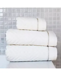 Nova Home Versace Towel/ 100% Cotton/ 30x50 cm - Cream available at The Scout - Amman, Jordan