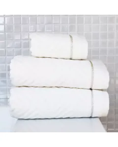 Nova Home Versace Towel/ 100% Cotton/ 50x90 cm - Cream available at The Scout - Amman, Jordan