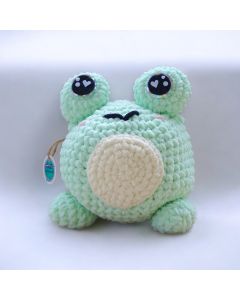 Fluffy Crochet Frog Plushy