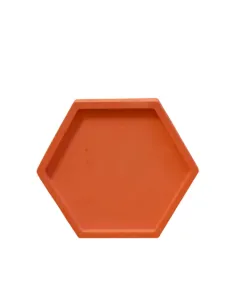 Hexagon Coffee Plate - Coral