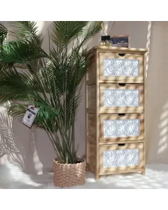 Weva "Road" Wood Storage Cabinet With 4 Drawers - Beige available at The Scout - Amman, Jordan