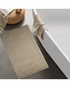 Nova Home "Lines" Bath Mat - 100% Cotton - 70x120 cm - Cappucino available at The Scout - Amman, Jordan