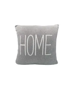 Nova Home Home Hand Knitted Cushion Cover - 100% Cotton - 45x45 cm - Grey & Natural