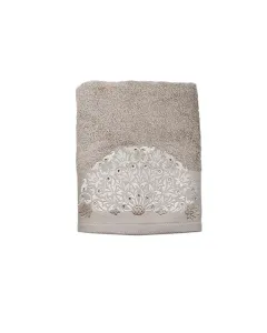 Nova Home "Haya" Embroidered Towel - 100% Cotton - Cream (Available in Sizes) available at The Scout - Amman, Jordan