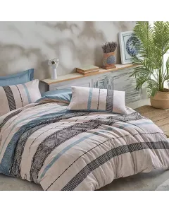 Nova Home "Misti" Printed Comforter Set - 100% Cotton - King/Super King - Blue available at The Scout - Amman, Jordan