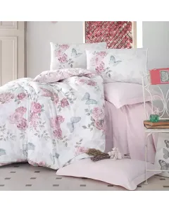 Nova Home "Rosella" Printed Comforter Set - 100% Cotton - Pink (Available In Sizes) available at The Scout - Amman, Jordan