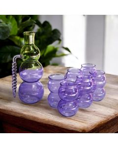 Jug and 6 Cups Set (Purple & Green)