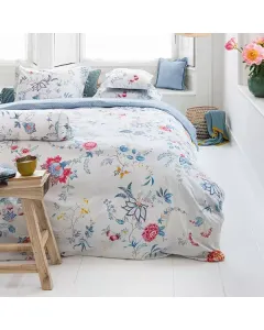 Bedding House "Flower Festival" Duvet Cover Set - 100% Cotton/ 200 Thread - King/Super King - 3 Pcs - White