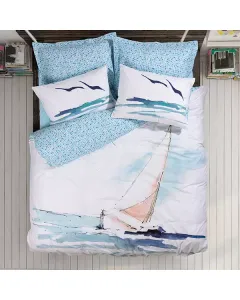 Nova Home "Sail" Duvet Cover Set - 100% Cotton - Single/Twin - 3 Pcs - Multicolor