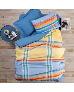 Nova Home "Basis" Duvet Cover Set - 100% Cotton - Single/Twin - 3 Pcs - Multicolor