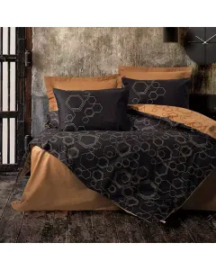 Nova Home "Dawn" Duvet Cover Set - 100% Cotton - King/Super King - 4 Pcs - Black