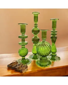 Set of 4 Candle Holders (Green)