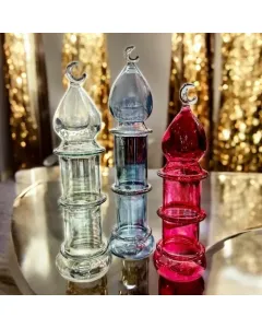 Set of 3 Minarets (Glass, Blue, Pink)