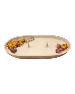 Oval Concrete Candle Plate