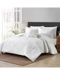 Nova Home Bibisara Jacquard Comforter Set - King & Super King - 7 Pcs - Ivory