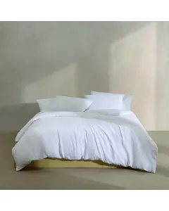 Nova Home Calven Seersucker Summer Duvet Cover Set - White (Available In Sizes)