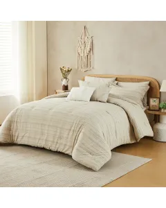 Nova Home Liz Tufted Jacquard Comforter Set - Sand (Available In Sizes)