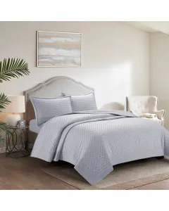 Nova Home Sonic Pre Washed Summer Bed Spread Set - Grey (Available In Sizes)