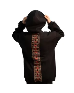 Black Hoodie with Tatreez on Back (Available in sizes)