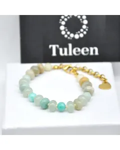 Women’s Handmade Knotted Beaded Bracelet with Amazonite and Aventurine