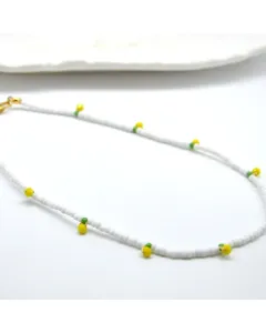 Lemon Beaded Choker