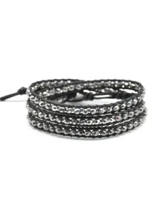 Wrap Bracelet – Silver Beads