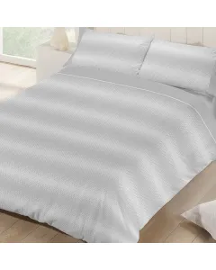 Manterol Luna Flannel Duvet Cover Set - 100% Cotton - 4pcs - King/Super King - Grey (Triangles)