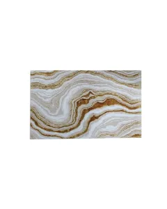 Nova Home Stone Wave Bath Rug Set - Cotton/Viscose - 2 Pcs - Gold available at The Scout - Amman, Jordan