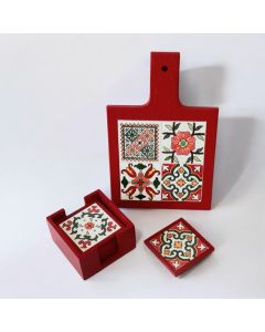 Handmade Trivet & Coaster Box (Red) available at The Scout - Amman
