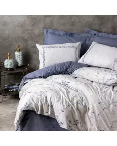 Nova Home "Nitsa" Duvet Cover Set - 100% Cotton - King/Super King - 4 Pcs - Blue available at The Scout - Amman, Jordan
