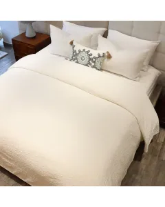 Nova Home Whispers Knitted Cotton Bedspread Set - Single/Twin - 2 Pcs - Ivory available at The Scout - Amman, Jordan