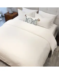 Nova Home Whispers Knitted Cotton Bedspread Set - King/Super King - 3 Pcs - White available at The Scout - Amman, Jordan