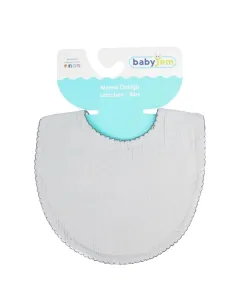 Babyjem Plain Muslin Bib  - Cotton 100% - Grey