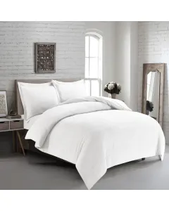 Nova Cottontex Textured Duvet Cover Set - 100% Cotton/ 200 Thread  - 2 Pcs - Single/Twin - White available at The Scout - Amman, Jordan